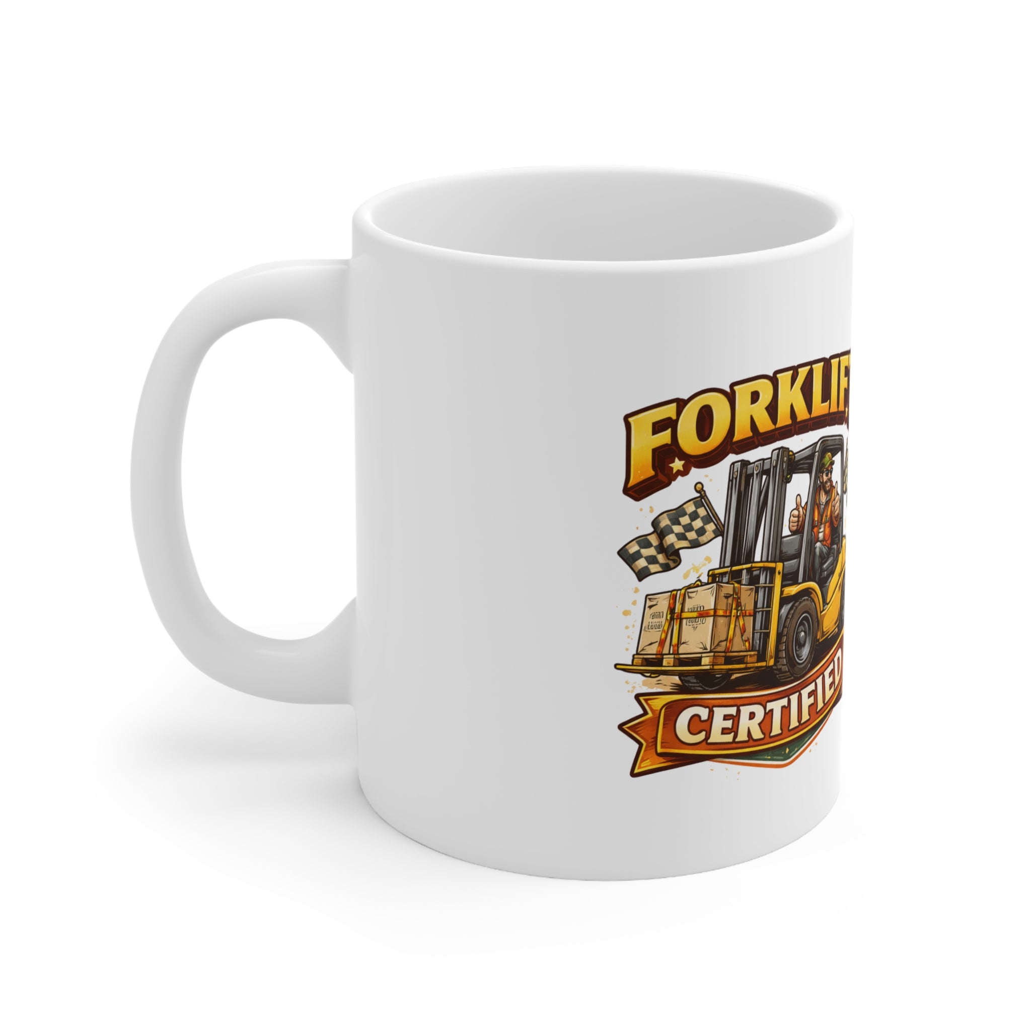 Forklift Certified Coffee Mug — Vintage Forklift Driver 11oz/15oz Ceramic Cup
